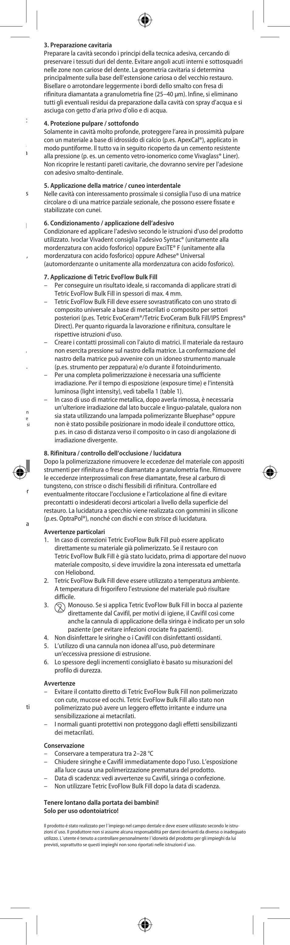 Italiano | Ivoclar Vivadent Tetric EvoFlow Bulk Fill User Manual | Page 7 / 48