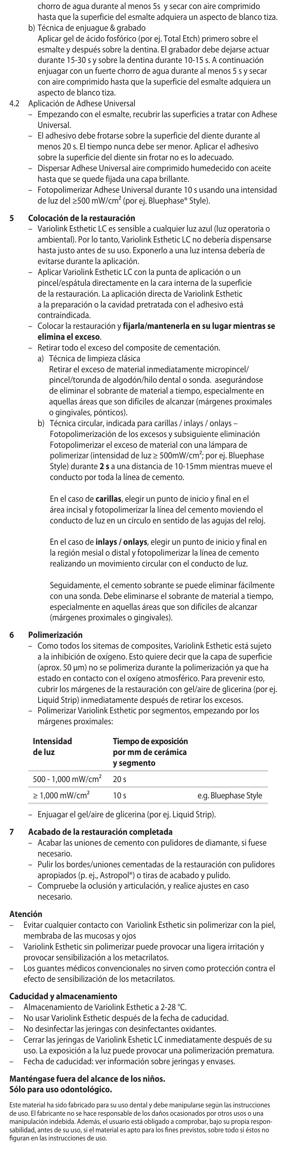 Ivoclar Vivadent Variolink Esthetic LC User Manual | Page 14 / 48