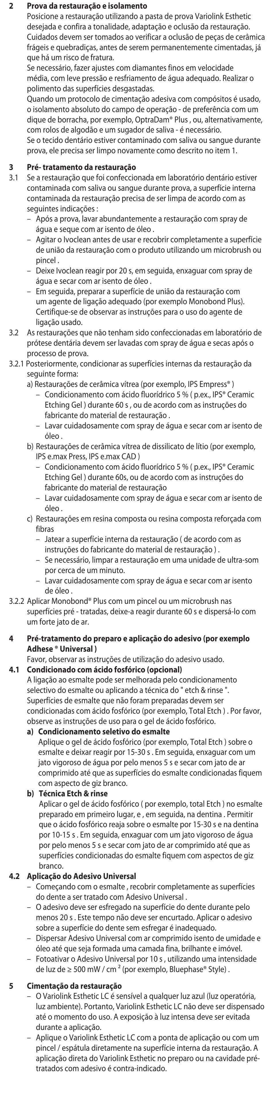 Ivoclar Vivadent Variolink Esthetic LC User Manual | Page 16 / 48