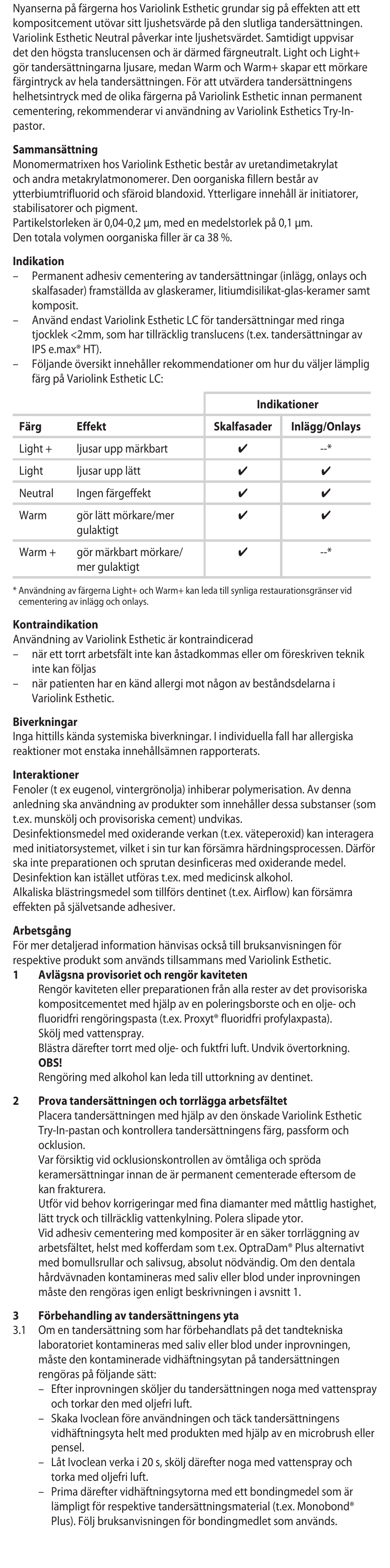 Ivoclar Vivadent Variolink Esthetic LC User Manual | Page 18 / 48