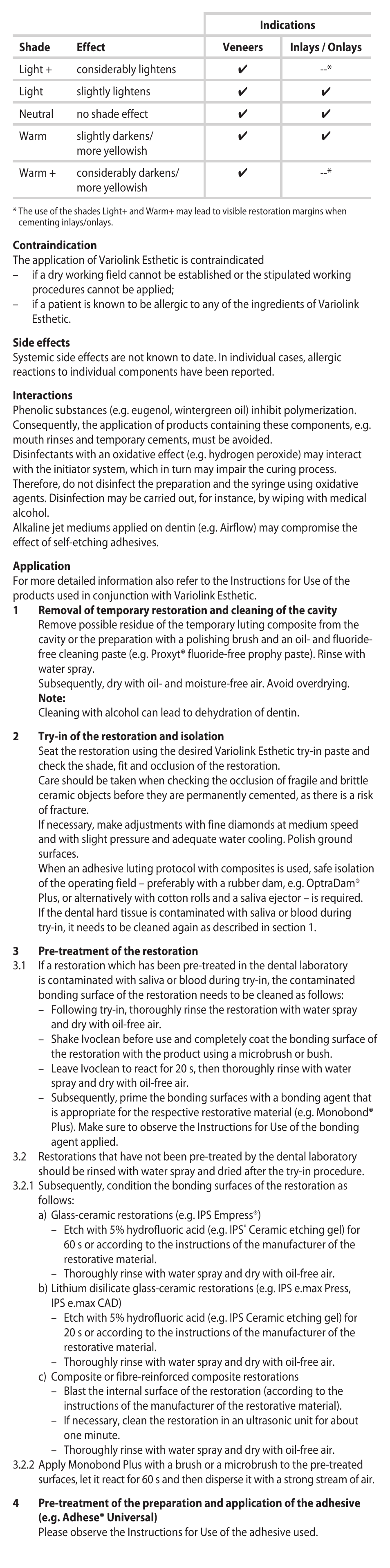 Ivoclar Vivadent Variolink Esthetic LC User Manual | Page 2 / 48