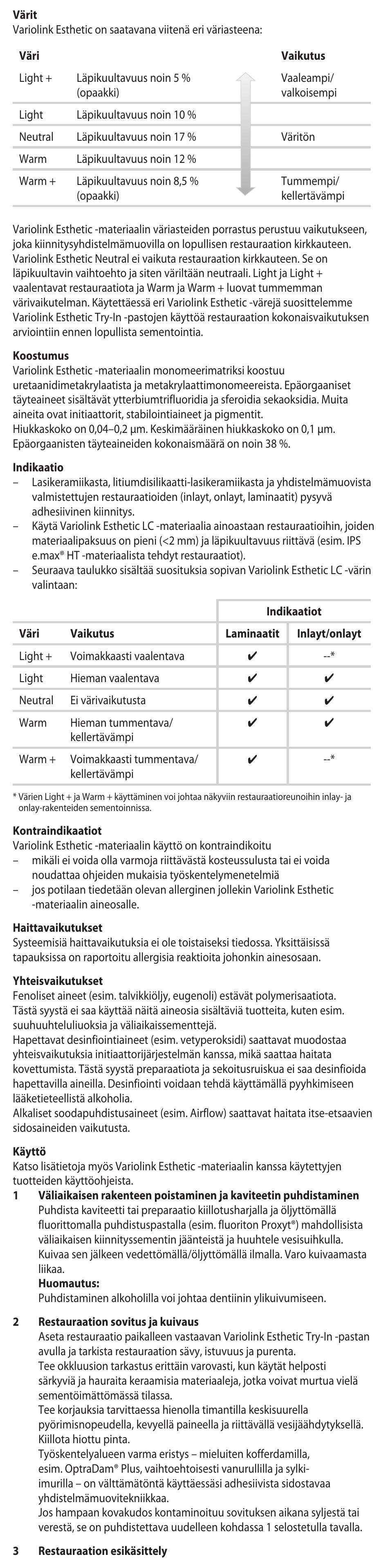 Ivoclar Vivadent Variolink Esthetic LC User Manual | Page 23 / 48