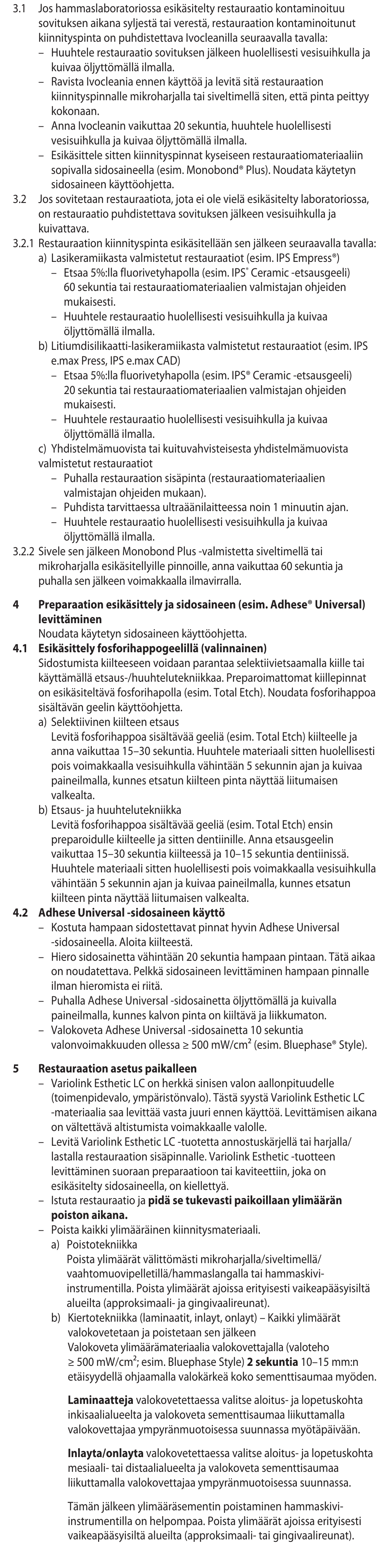 Ivoclar Vivadent Variolink Esthetic LC User Manual | Page 24 / 48