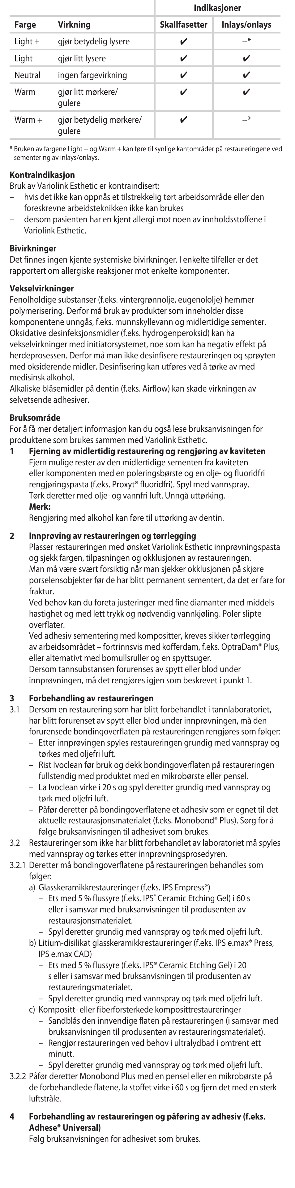 Ivoclar Vivadent Variolink Esthetic LC User Manual | Page 26 / 48