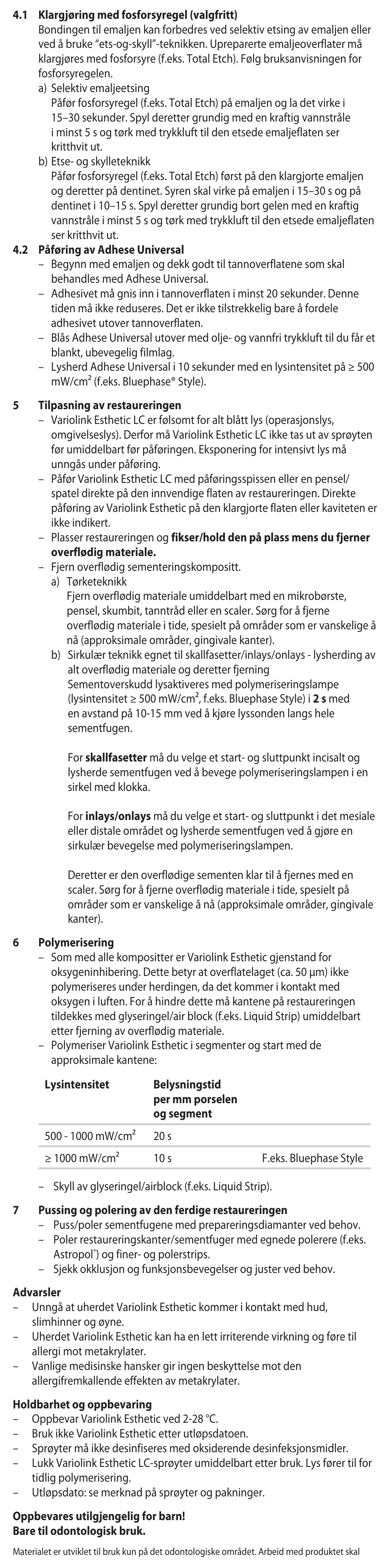 Ivoclar Vivadent Variolink Esthetic LC User Manual | Page 27 / 48
