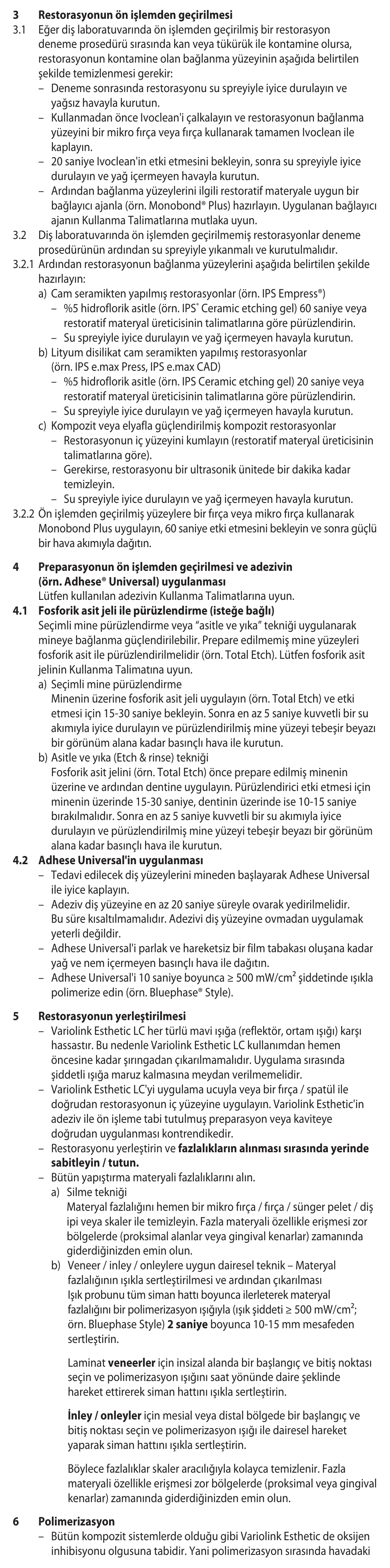 Ivoclar Vivadent Variolink Esthetic LC User Manual | Page 35 / 48