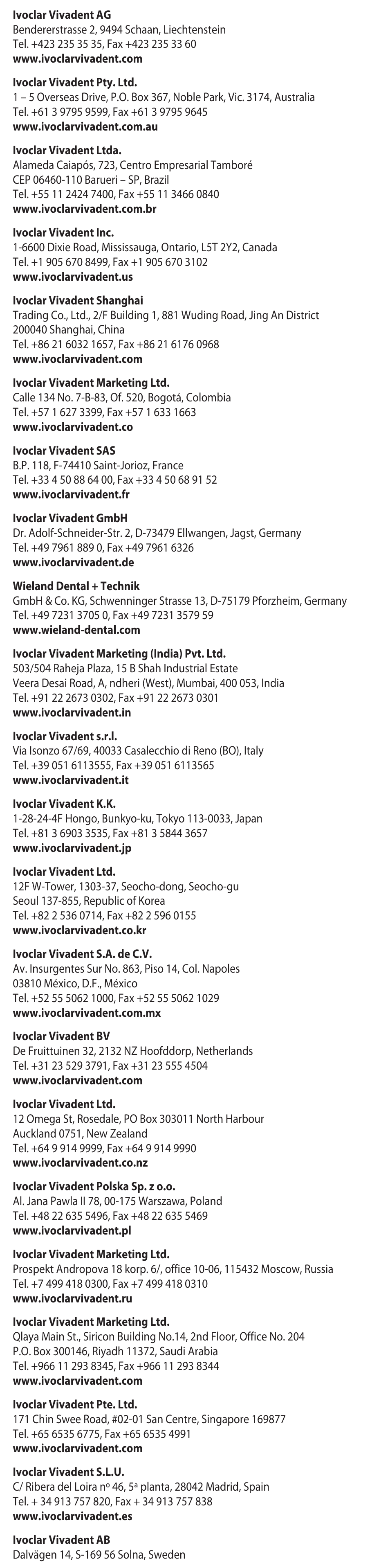 Ivoclar Vivadent Variolink Esthetic LC User Manual | Page 43 / 48