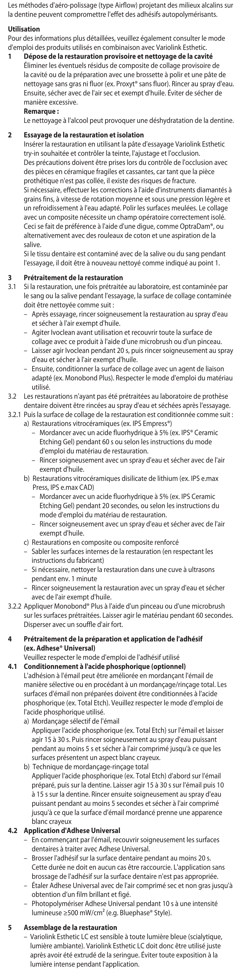 Ivoclar Vivadent Variolink Esthetic LC User Manual | Page 8 / 48