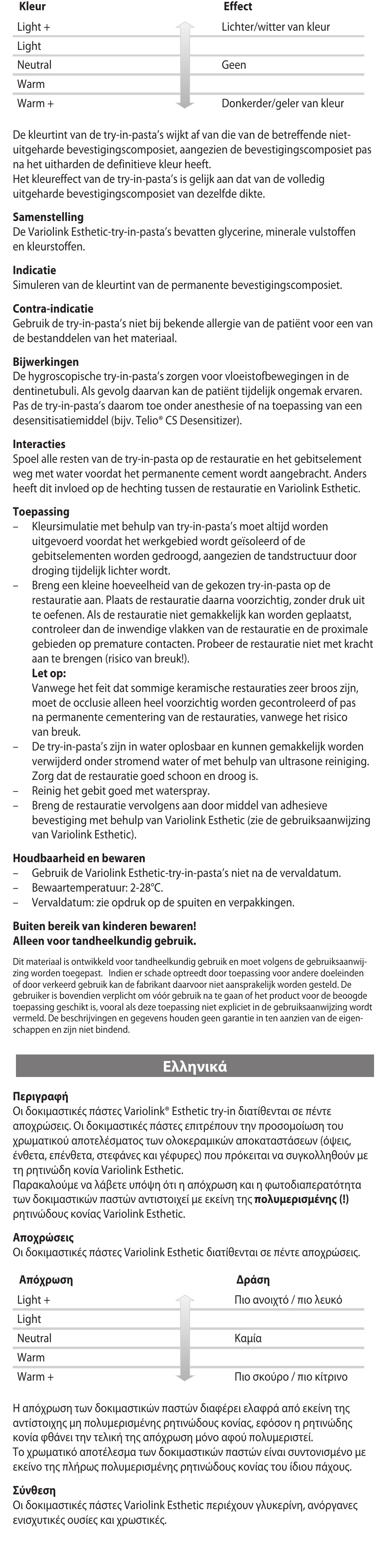 Ελληνικά | Ivoclar Vivadent Variolink Esthetic Try-In Paste User Manual | Page 10 / 24