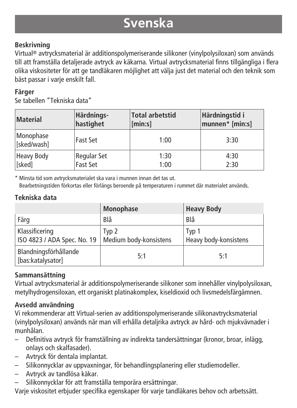 Svenska | Ivoclar Vivadent Virtual 380 User Manual | Page 26 / 64