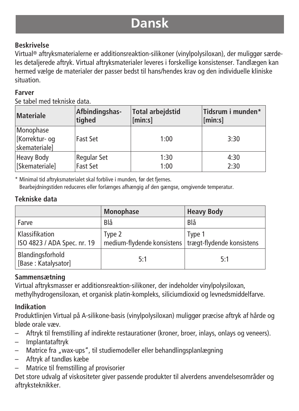 Dansk | Ivoclar Vivadent Virtual 380 User Manual | Page 30 / 64