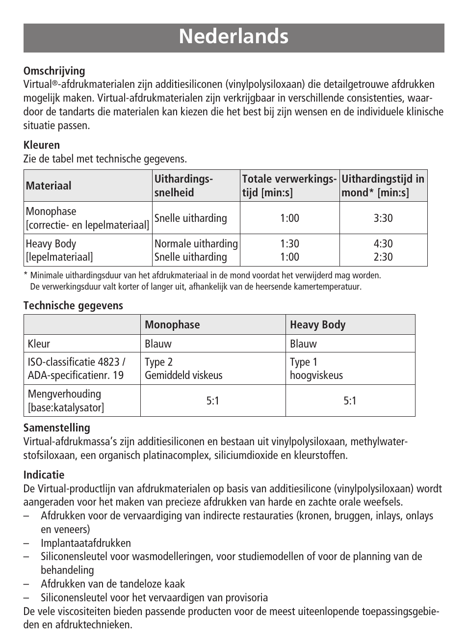 Nederlands | Ivoclar Vivadent Virtual 380 User Manual | Page 42 / 64