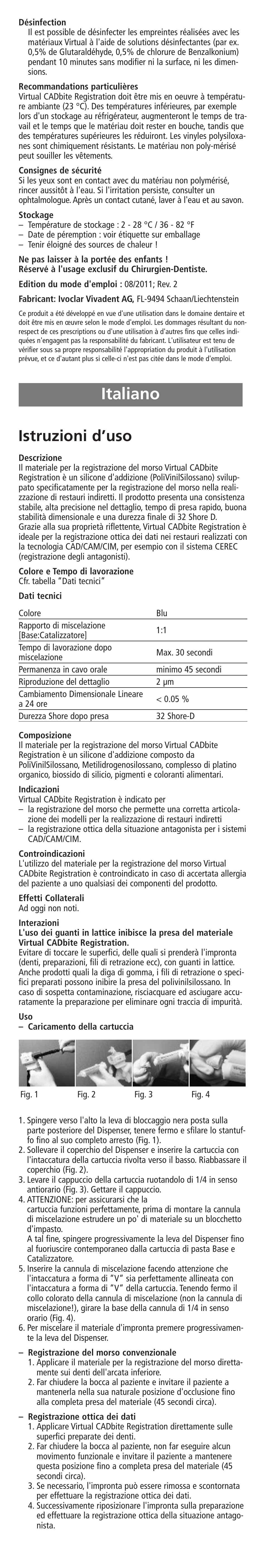 Italiano, Istruzioni d’uso | Ivoclar Vivadent Virtual CADbite Registration User Manual | Page 4 / 16