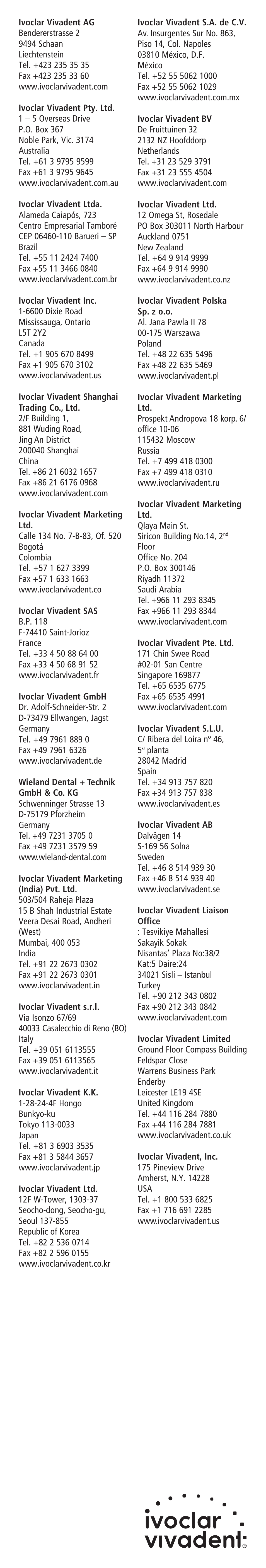 Ivoclar Vivadent Virtual Tray Adhesive User Manual | Page 12 / 12