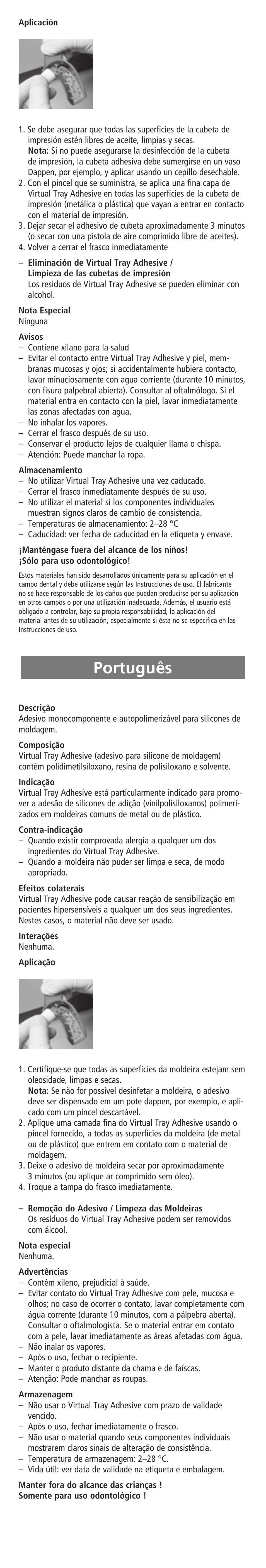 Português | Ivoclar Vivadent Virtual Tray Adhesive User Manual | Page 4 / 12