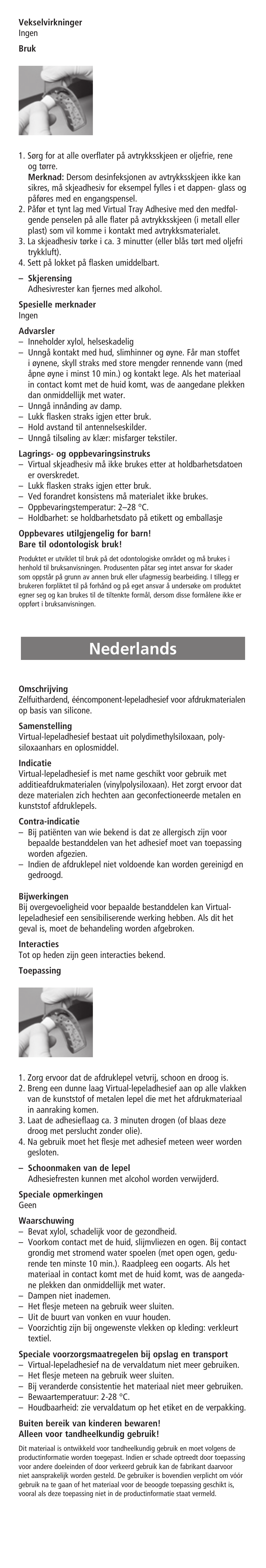 Nederlands | Ivoclar Vivadent Virtual Tray Adhesive User Manual | Page 7 / 12