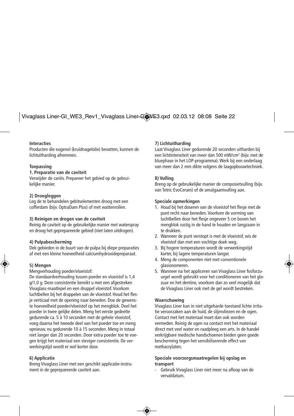 Ivoclar Vivadent Vivaglass Liner User Manual | Page 22 / 32