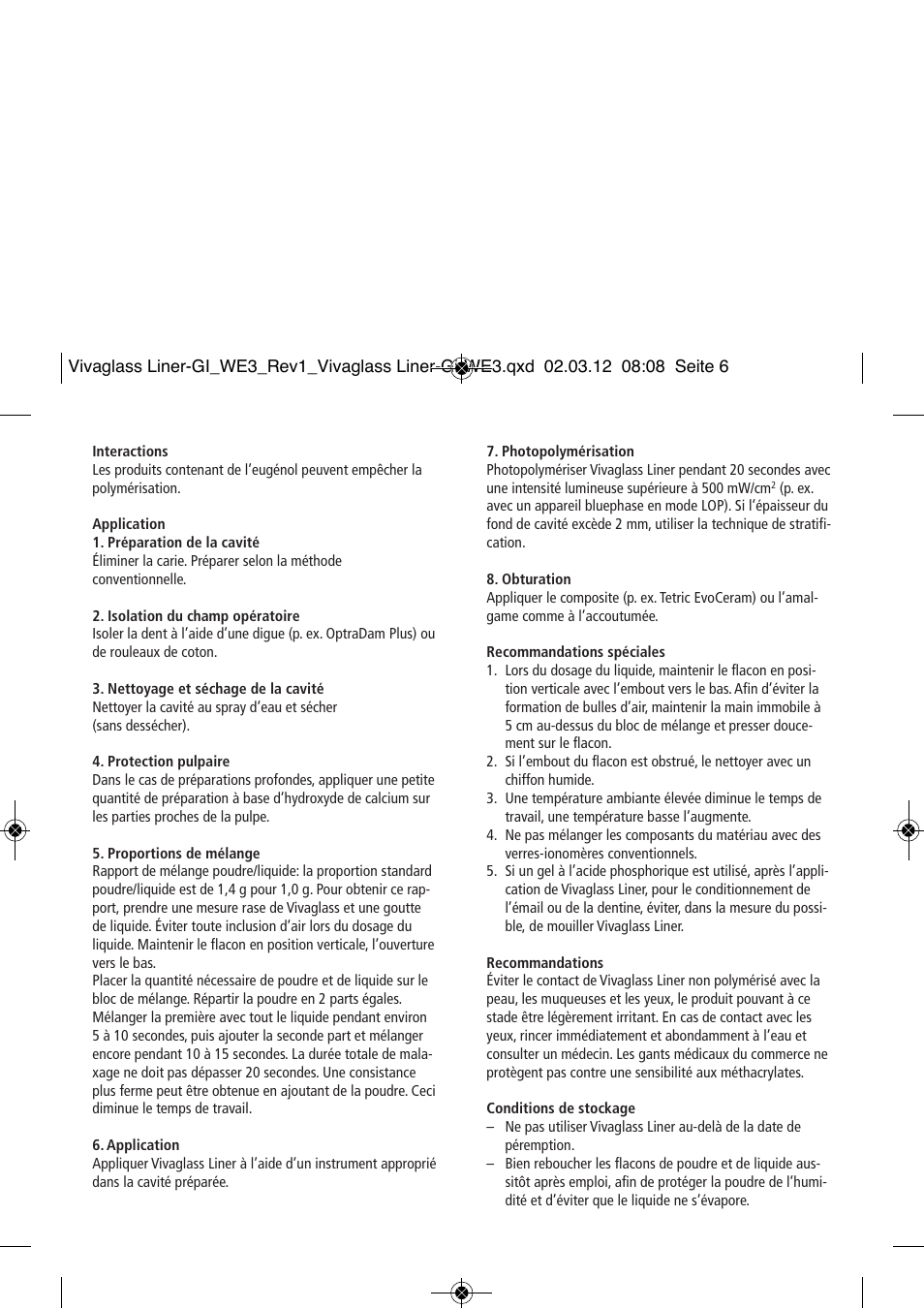 Ivoclar Vivadent Vivaglass Liner User Manual | Page 6 / 32