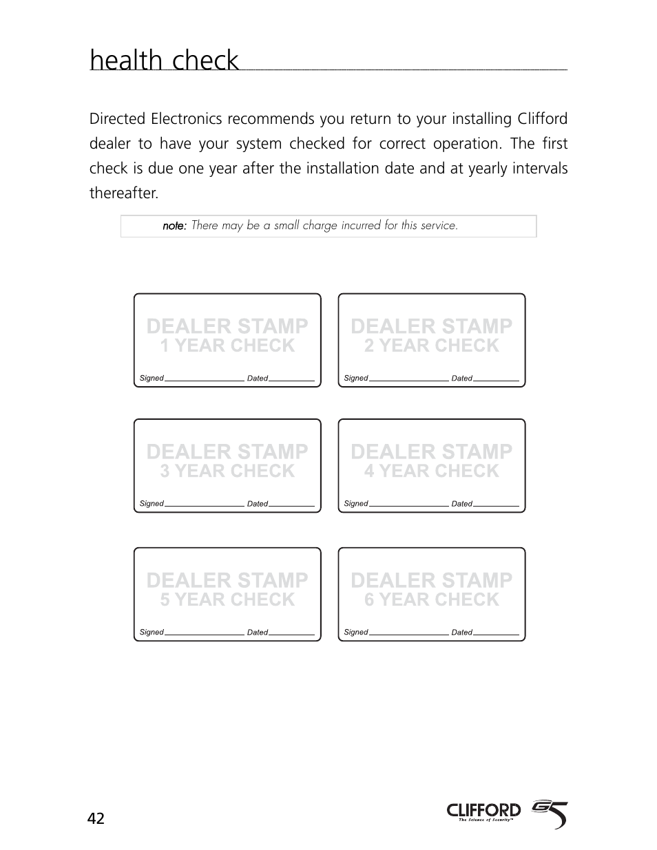 Health check | CLIFFORD 770 User Manual | Page 45 / 47