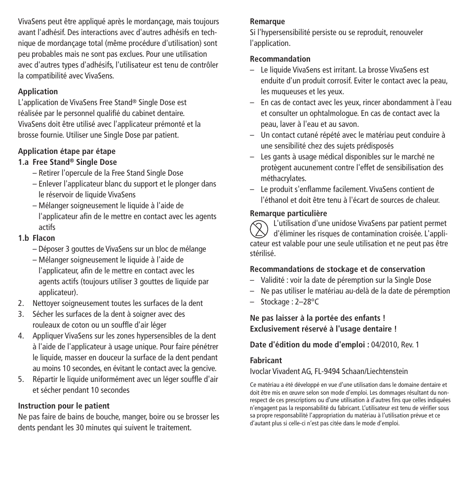 Ivoclar Vivadent VivaSens User Manual | Page 5 / 28