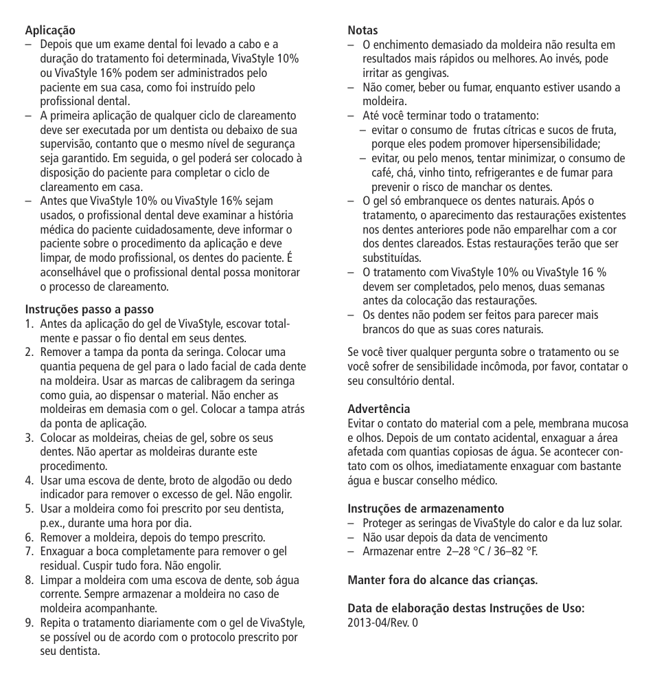 Ivoclar Vivadent VivaStyle 10% - 16% (At Home) User Manual | Page 10 / 28
