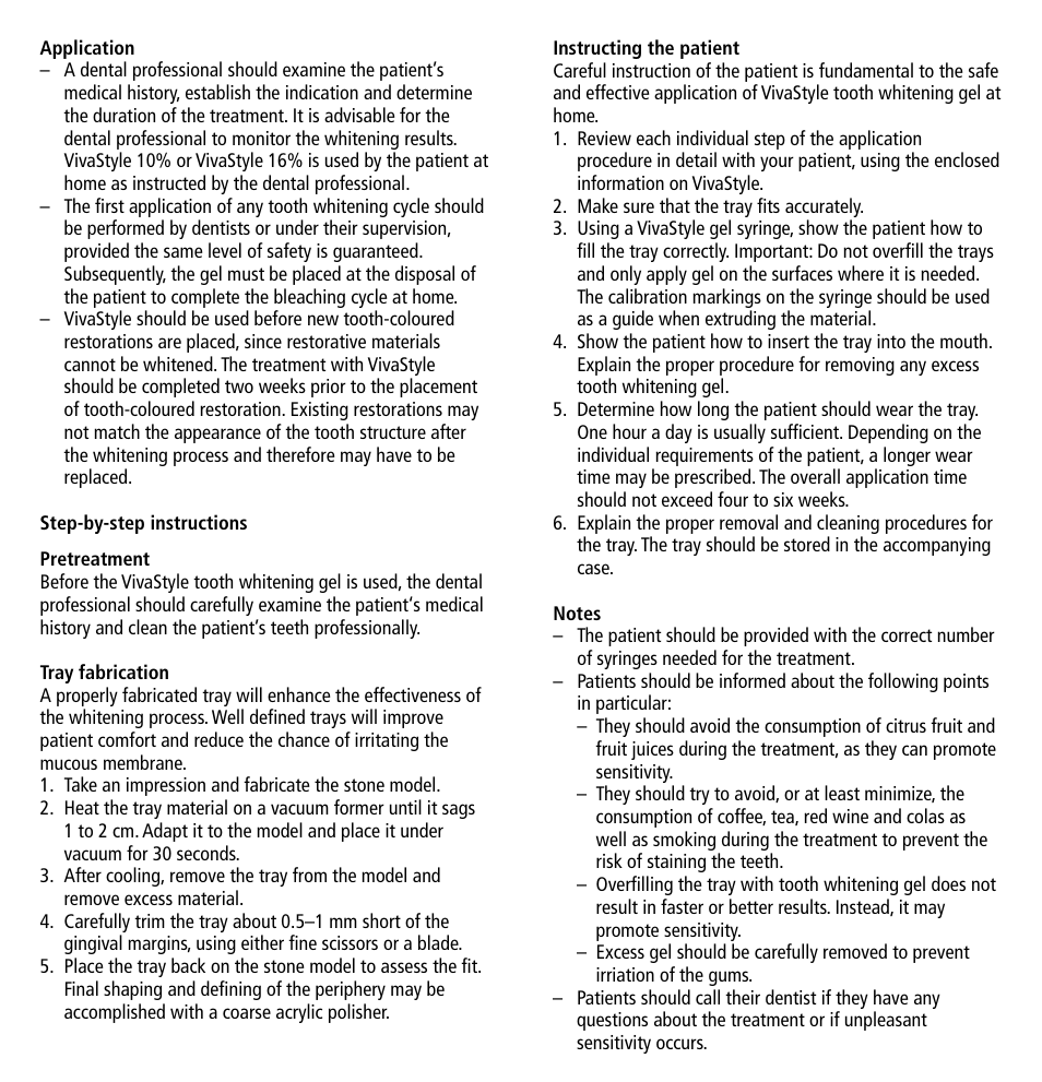 Ivoclar Vivadent VivaStyle 10% -16% (Dentists) User Manual | Page 2 / 32