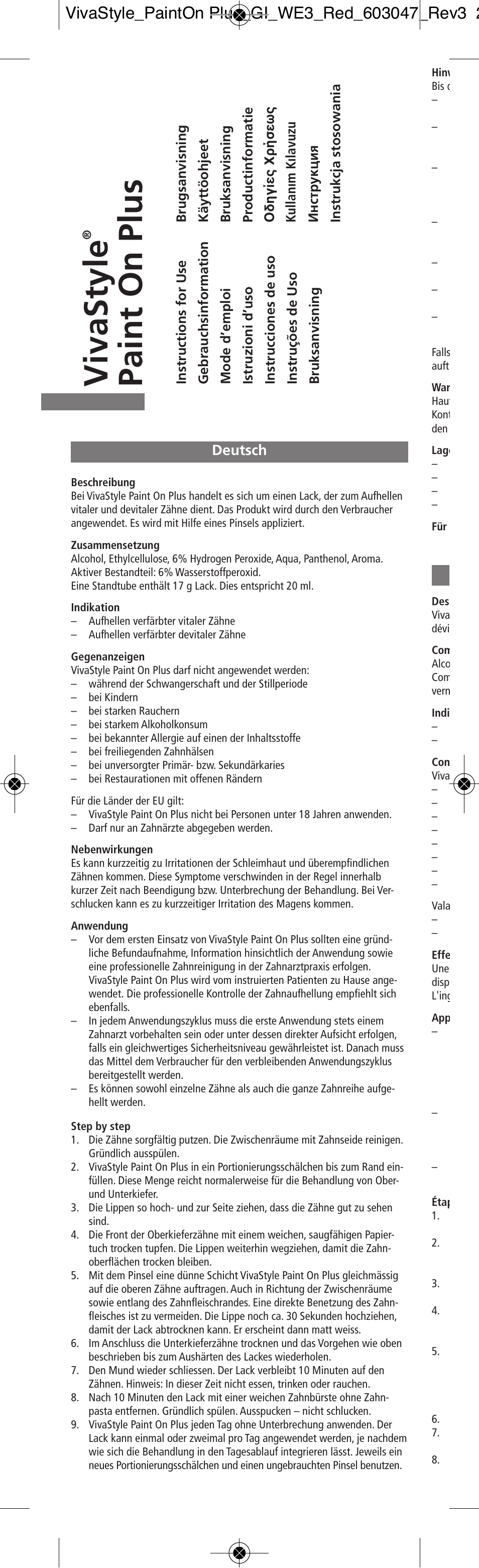 Deutsch, Viv a s ty le | Ivoclar Vivadent VivaStyle Paint On Plus User Manual | Page 2 / 24