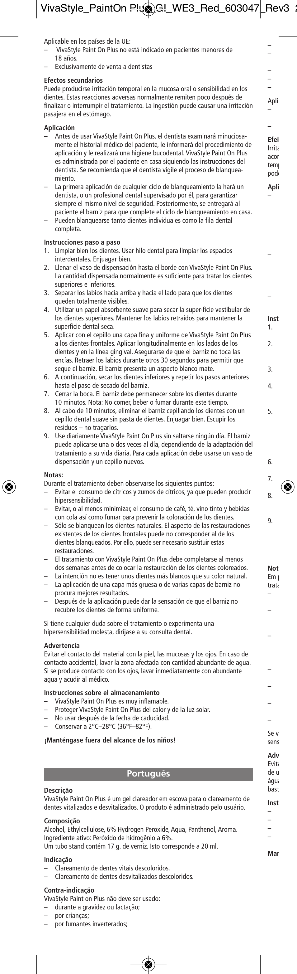 Português | Ivoclar Vivadent VivaStyle Paint On Plus User Manual | Page 6 / 24
