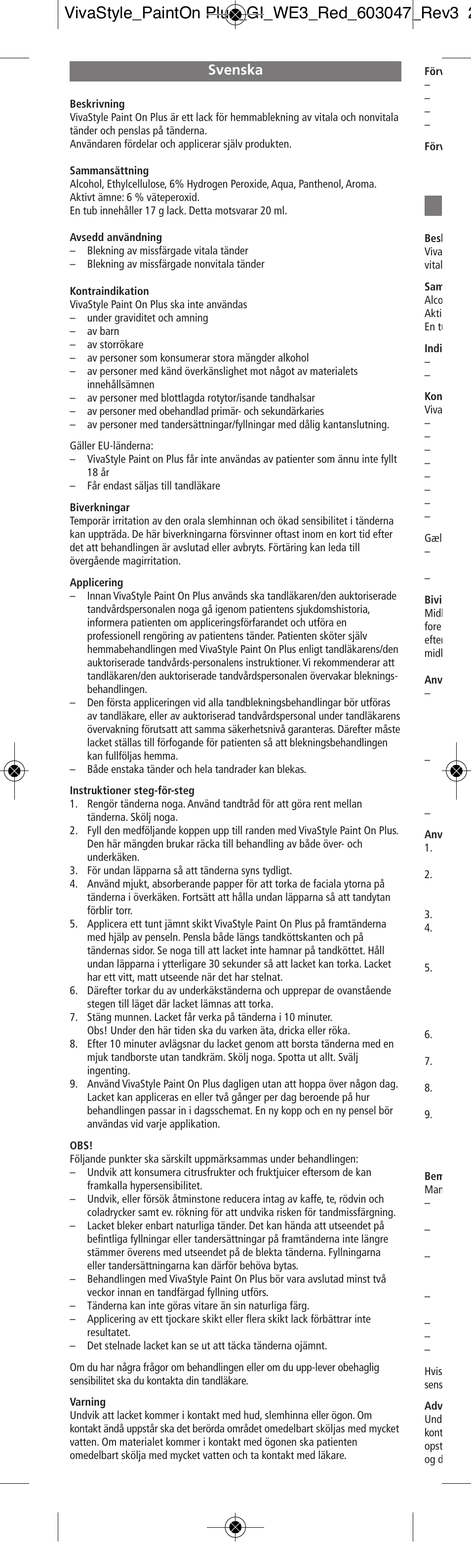 Svenska | Ivoclar Vivadent VivaStyle Paint On Plus User Manual | Page 8 / 24