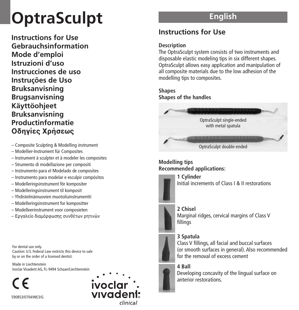 Ivoclar Vivadent OptraSculpt v.1.pdf User Manual | 26 pages