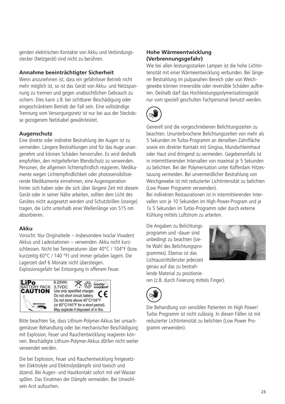 Ivoclar Vivadent Bluephase 20i v.5 User Manual | Page 21 / 91
