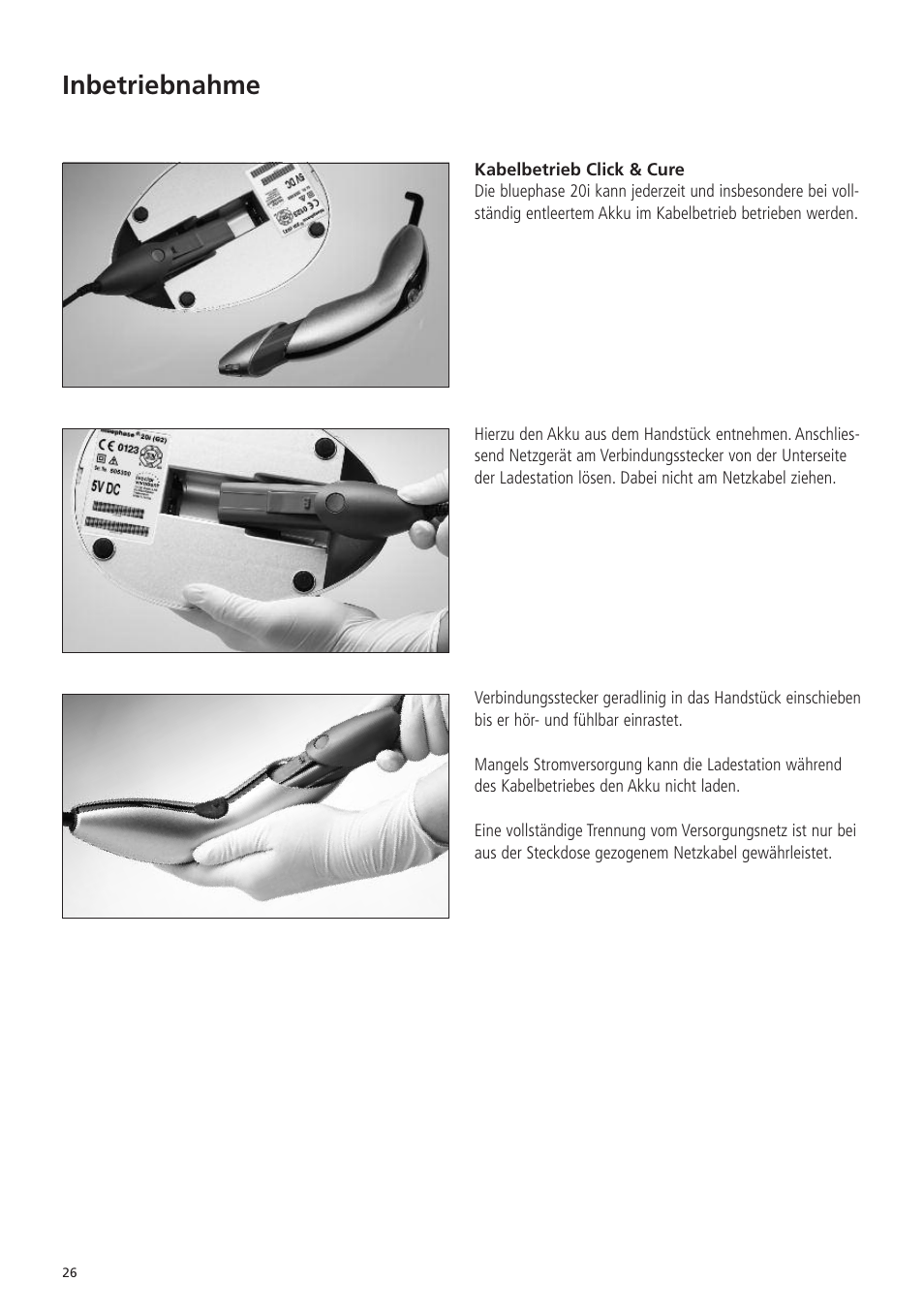 Inbetriebnahme | Ivoclar Vivadent Bluephase 20i v.5 User Manual | Page 24 / 91