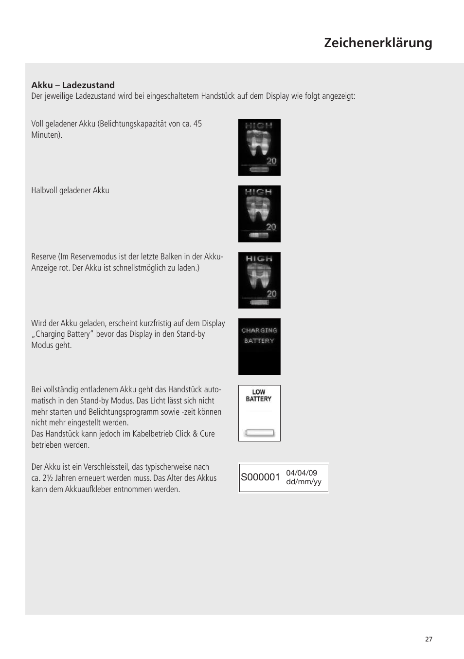 Zeichenerklärung | Ivoclar Vivadent Bluephase 20i v.5 User Manual | Page 25 / 91