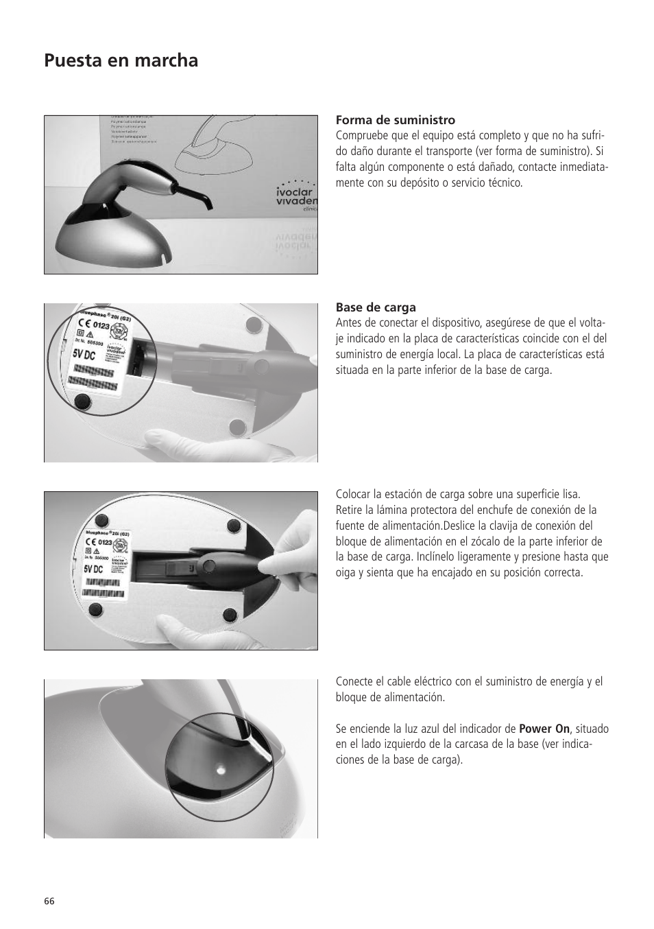 Puesta en marcha | Ivoclar Vivadent Bluephase 20i v.5 User Manual | Page 64 / 91