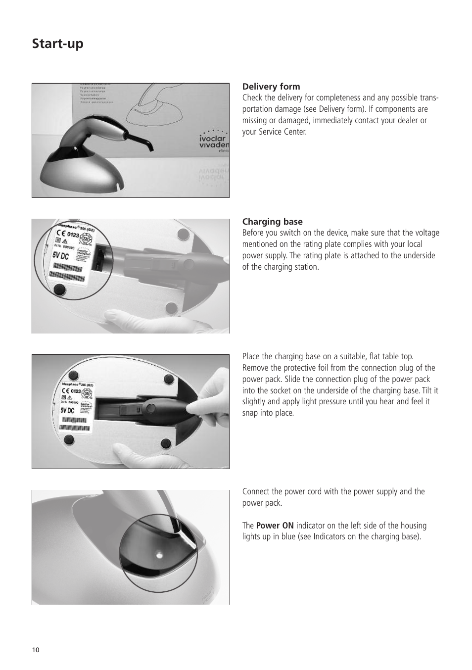 Start-up | Ivoclar Vivadent Bluephase 20i v.5 User Manual | Page 8 / 91