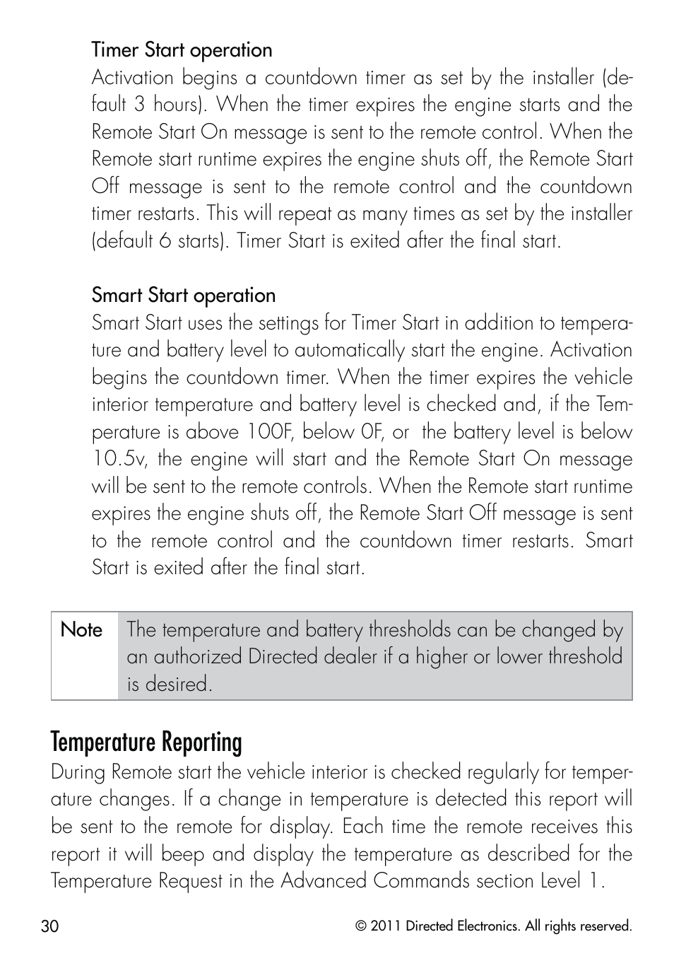 Temperature reporting | CLIFFORD Remote Start & Security System 520.4X User Manual | Page 33 / 53