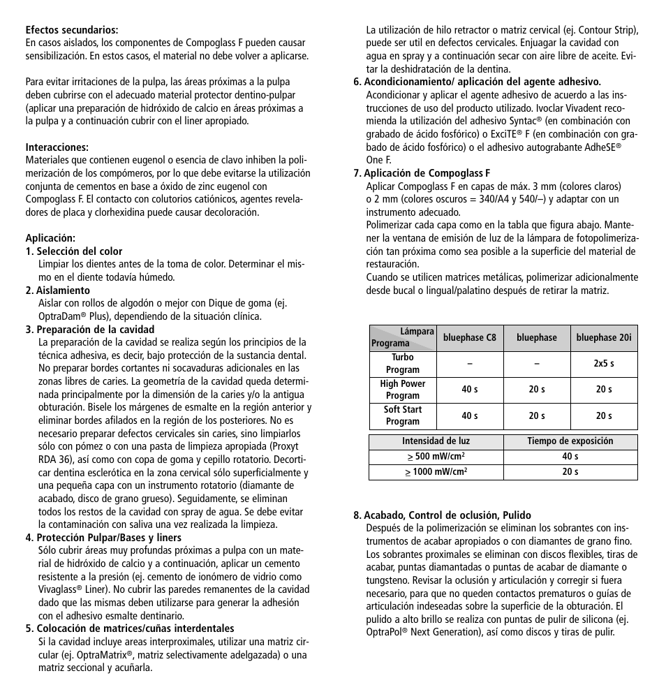 Ivoclar Vivadent Compoglass F v.2 User Manual | Page 10 / 32