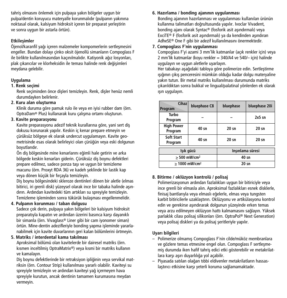 Ivoclar Vivadent Compoglass F v.2 User Manual | Page 26 / 32