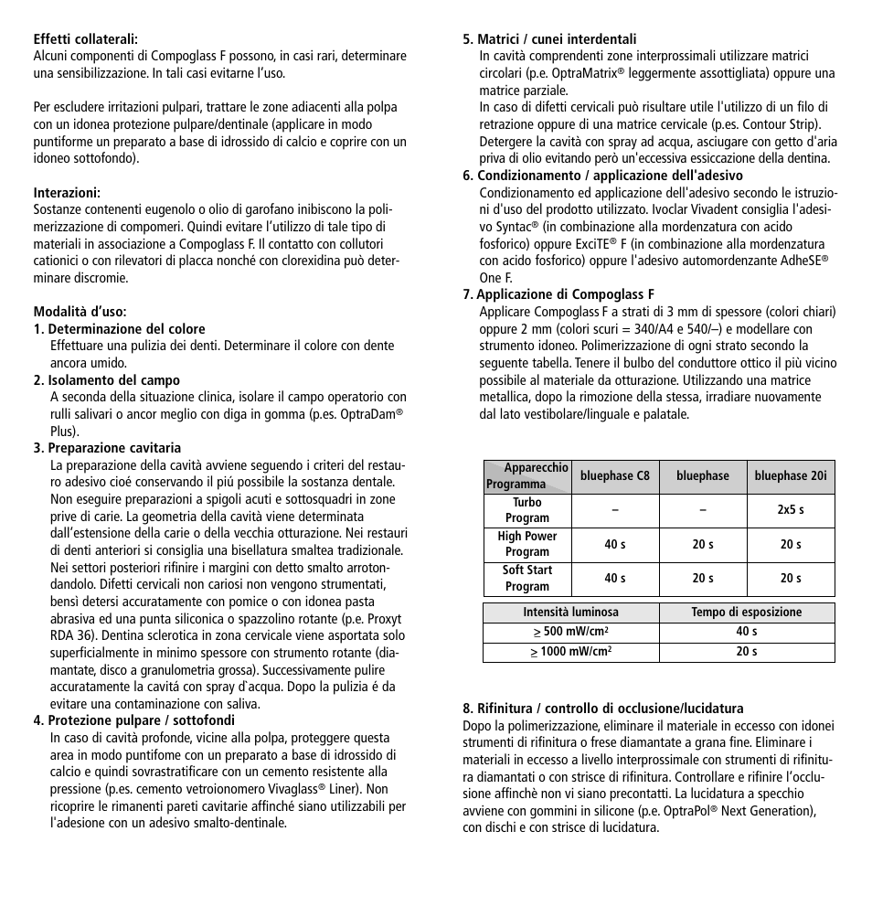 Ivoclar Vivadent Compoglass F v.2 User Manual | Page 8 / 32