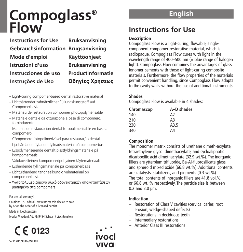 Ivoclar Vivadent Compoglass Flow v.1.pdf User Manual | 32 pages