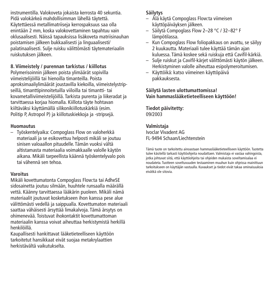 Ivoclar Vivadent Compoglass Flow v.1.pdf User Manual | Page 23 / 32