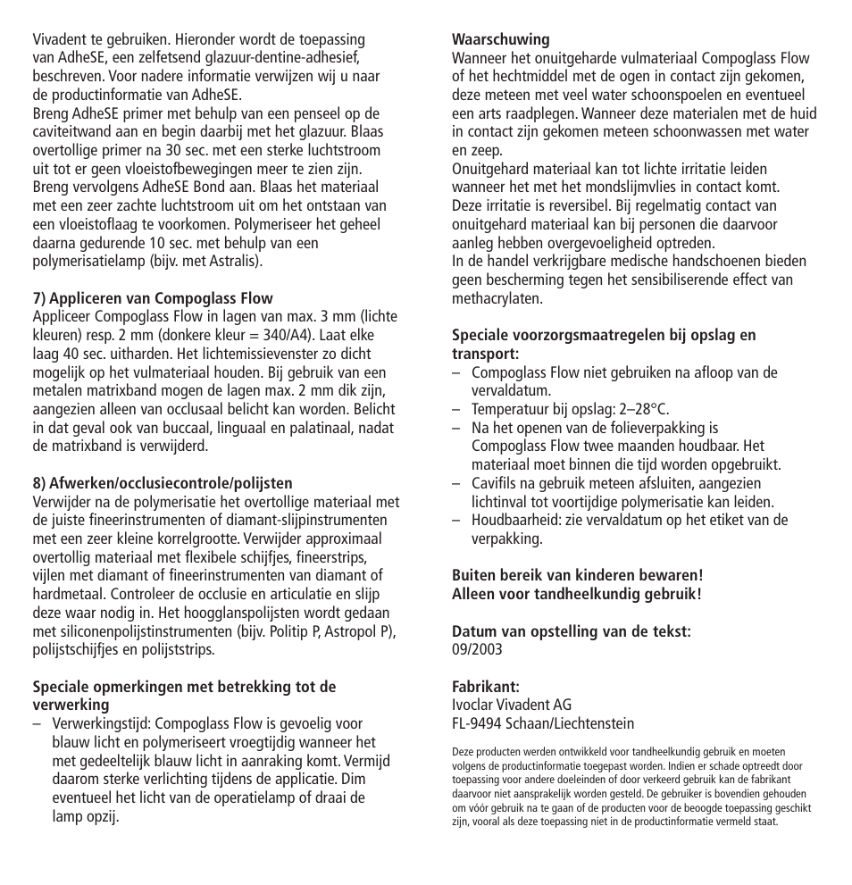 Ivoclar Vivadent Compoglass Flow v.1.pdf User Manual | Page 28 / 32