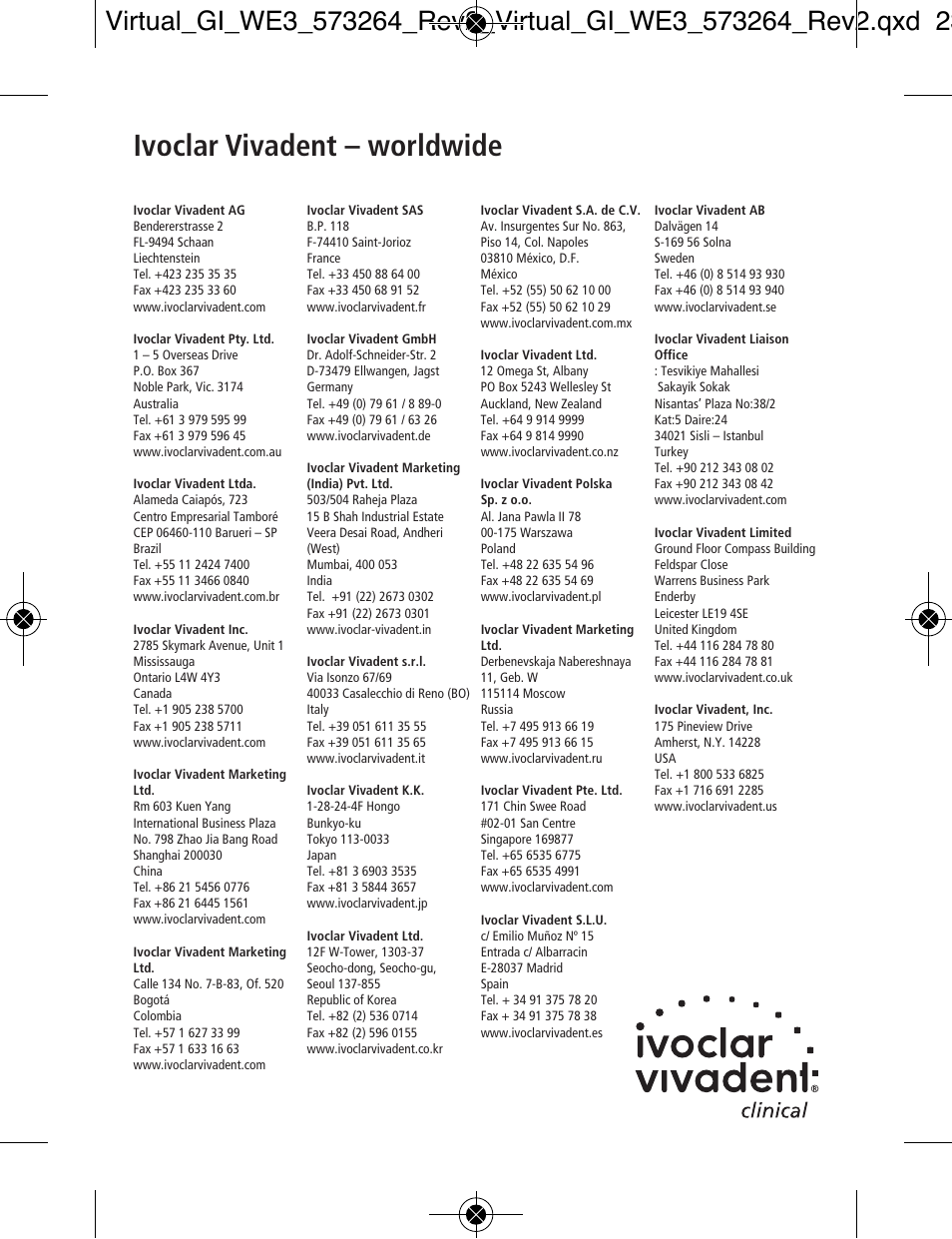 Ivoclar vivadent – worldwide | Ivoclar Vivadent Virtual v.3 User Manual | Page 80 / 80