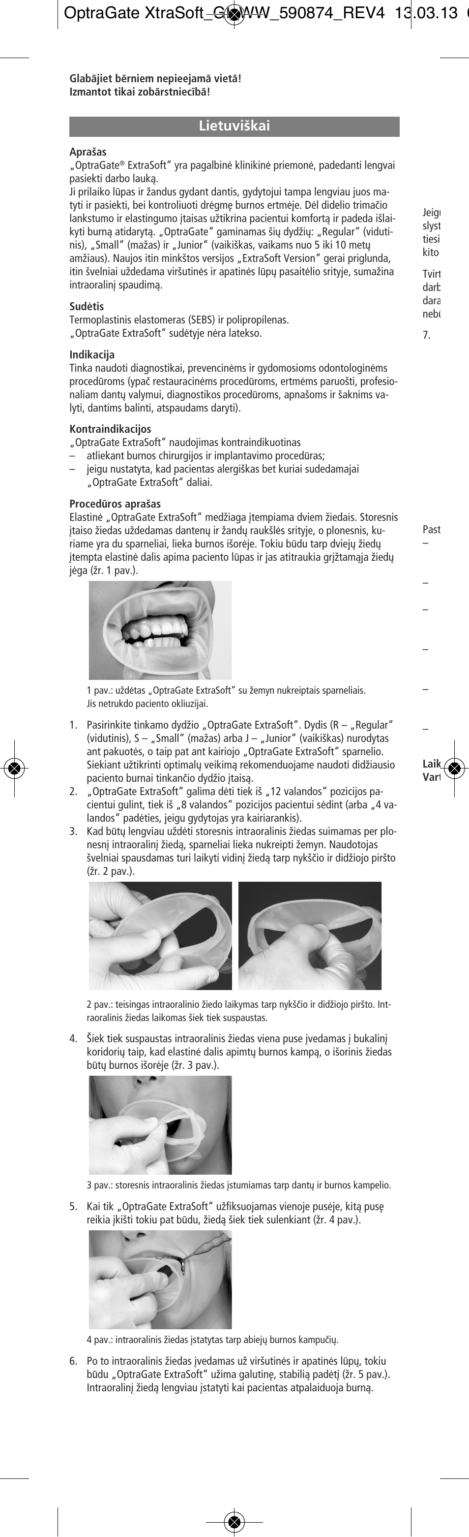 Lietuviskai, Lietuvi‰kai | Ivoclar Vivadent OptraGate ExtraSoft Version User Manual | Page 44 / 48