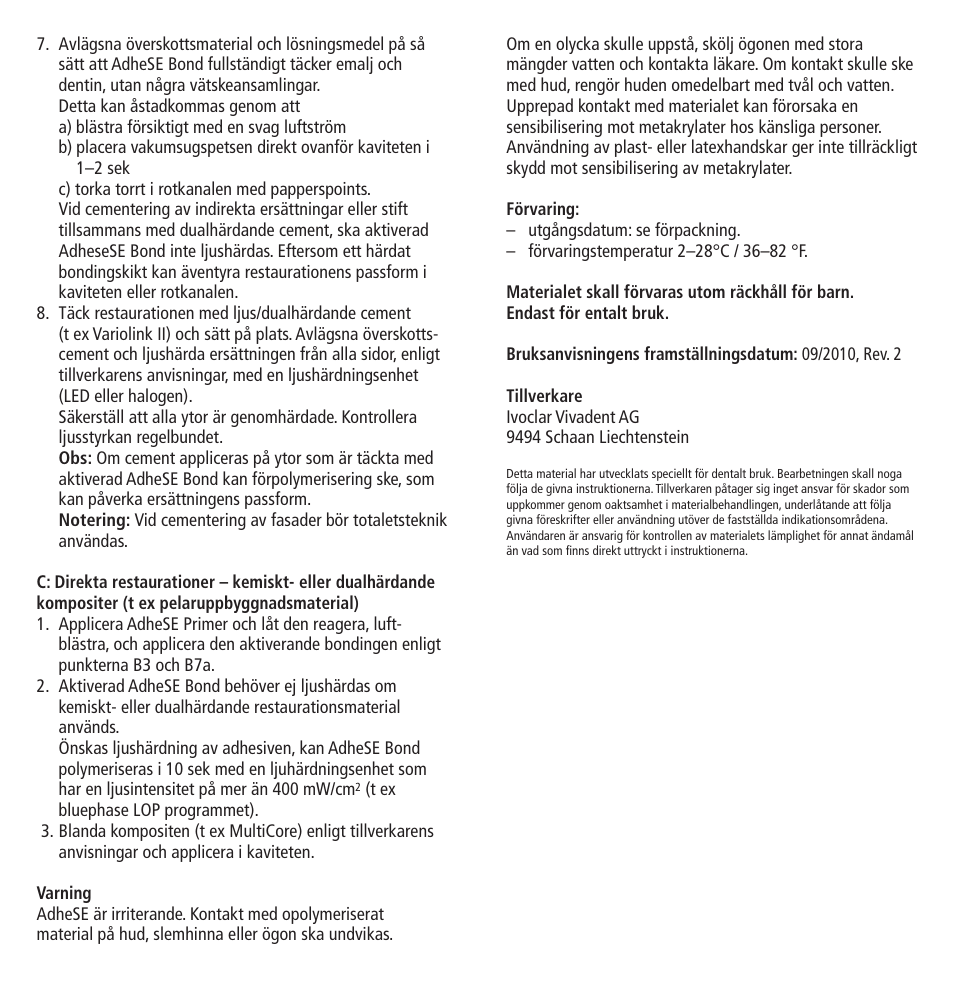 Ivoclar Vivadent AdheSE v.3 User Manual | Page 18 / 41