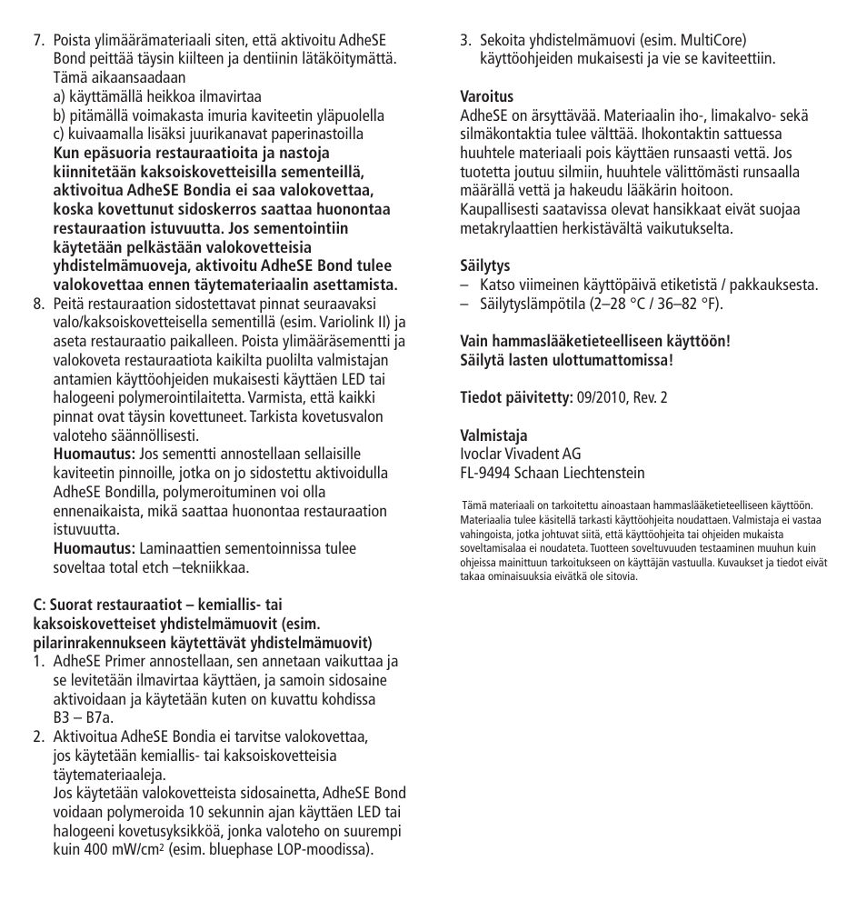 Ivoclar Vivadent AdheSE v.3 User Manual | Page 23 / 41