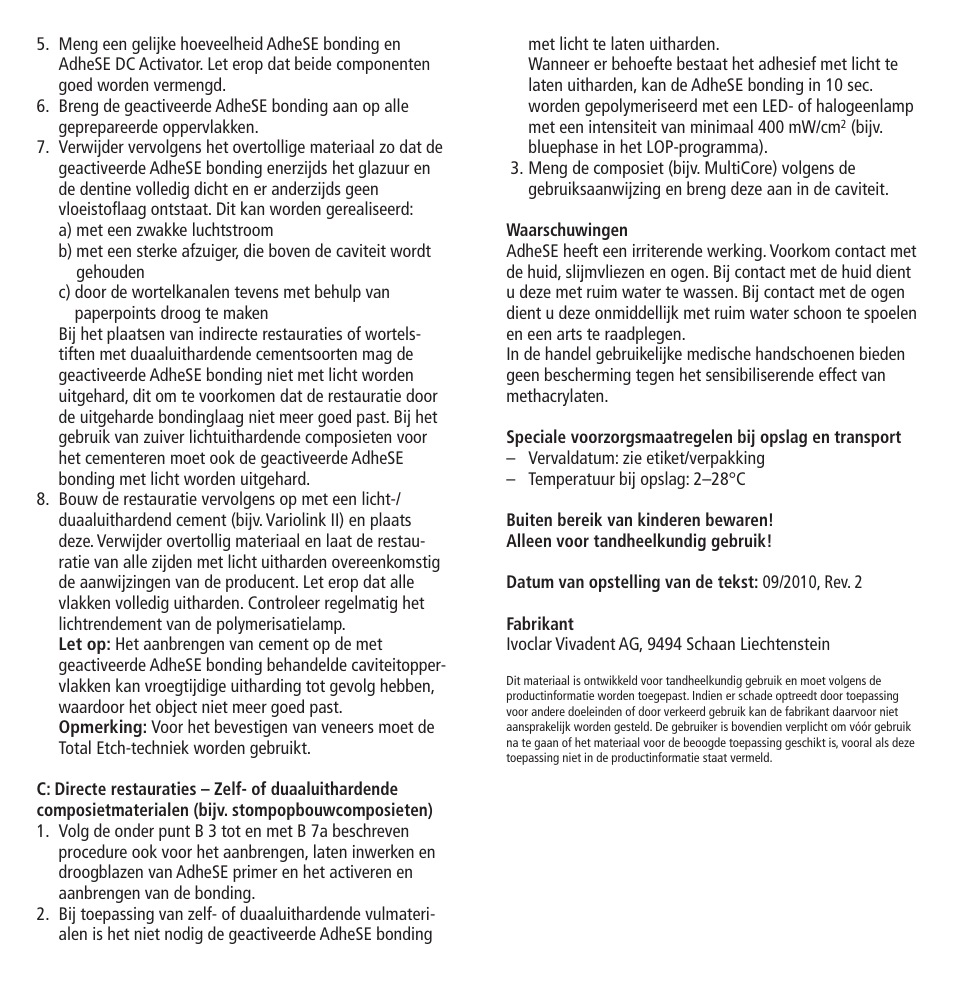 Ivoclar Vivadent AdheSE v.3 User Manual | Page 28 / 41