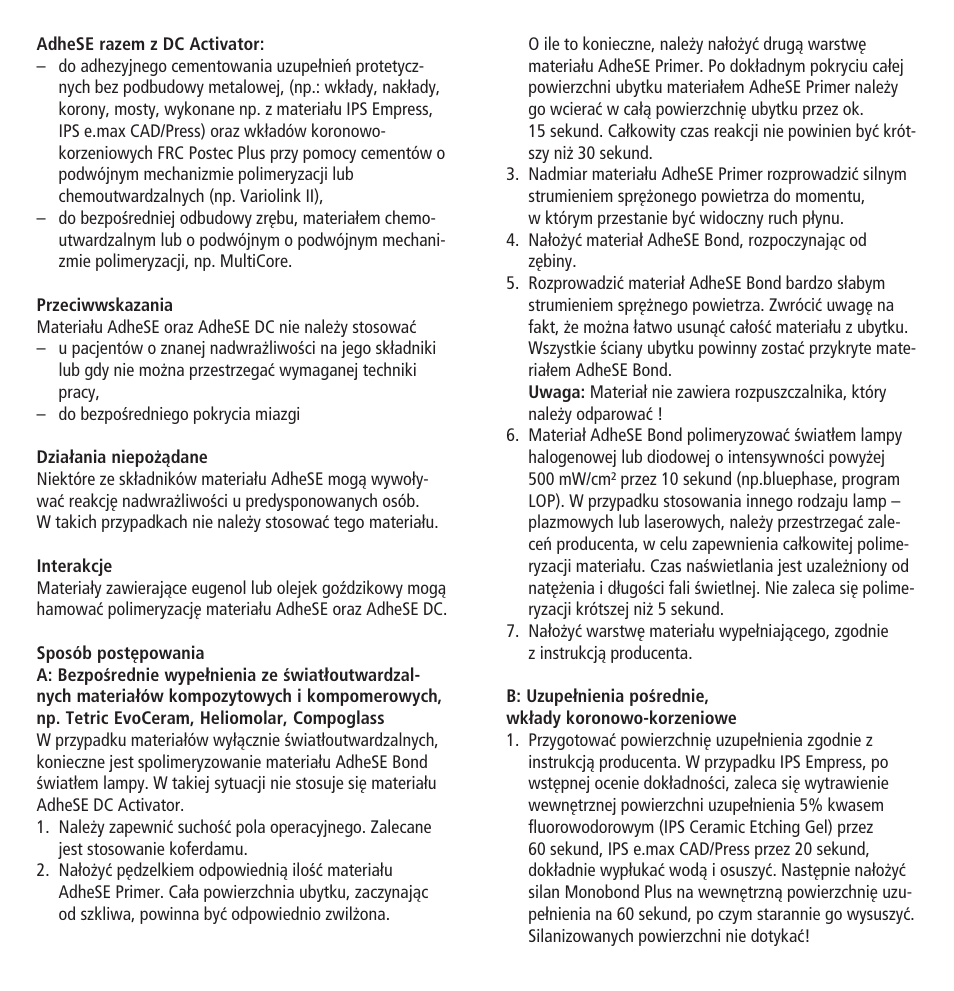 Ivoclar Vivadent AdheSE v.3 User Manual | Page 38 / 41