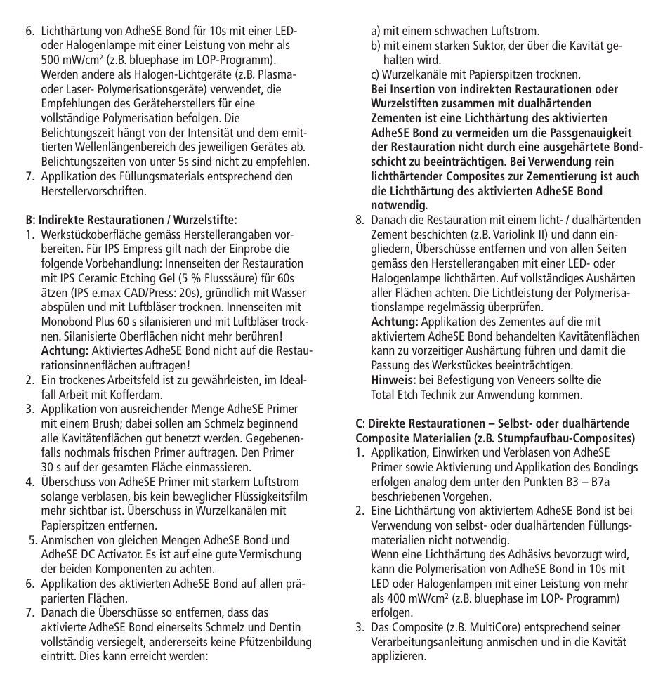 Ivoclar Vivadent AdheSE v.3 User Manual | Page 5 / 41