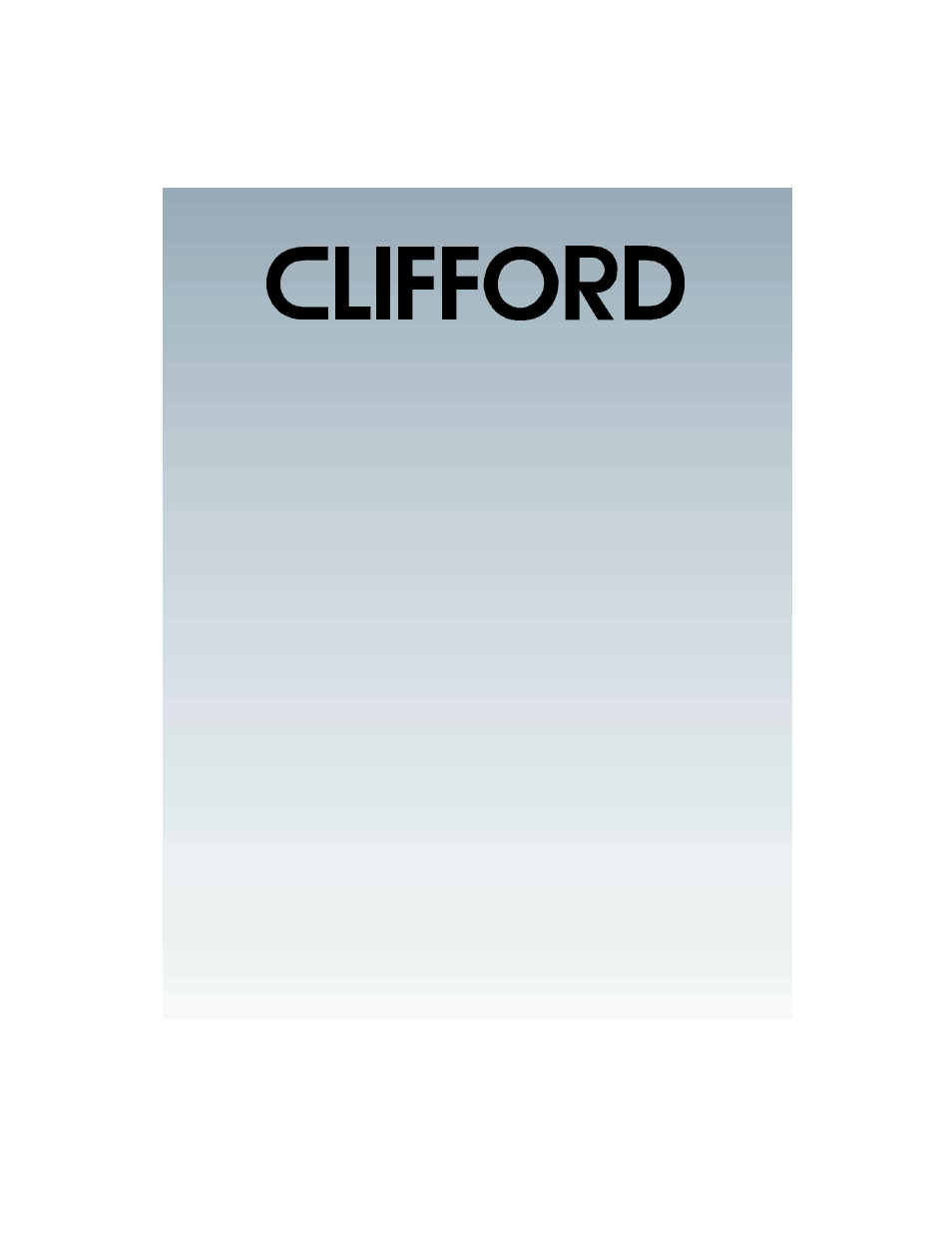 CLIFFORD 800 User Manual | 23 pages